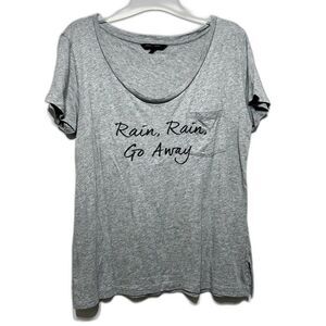 Banana Republic Shirt Rain Rain Go Away Short Sleeve Graphic Tee Gray sz Medium